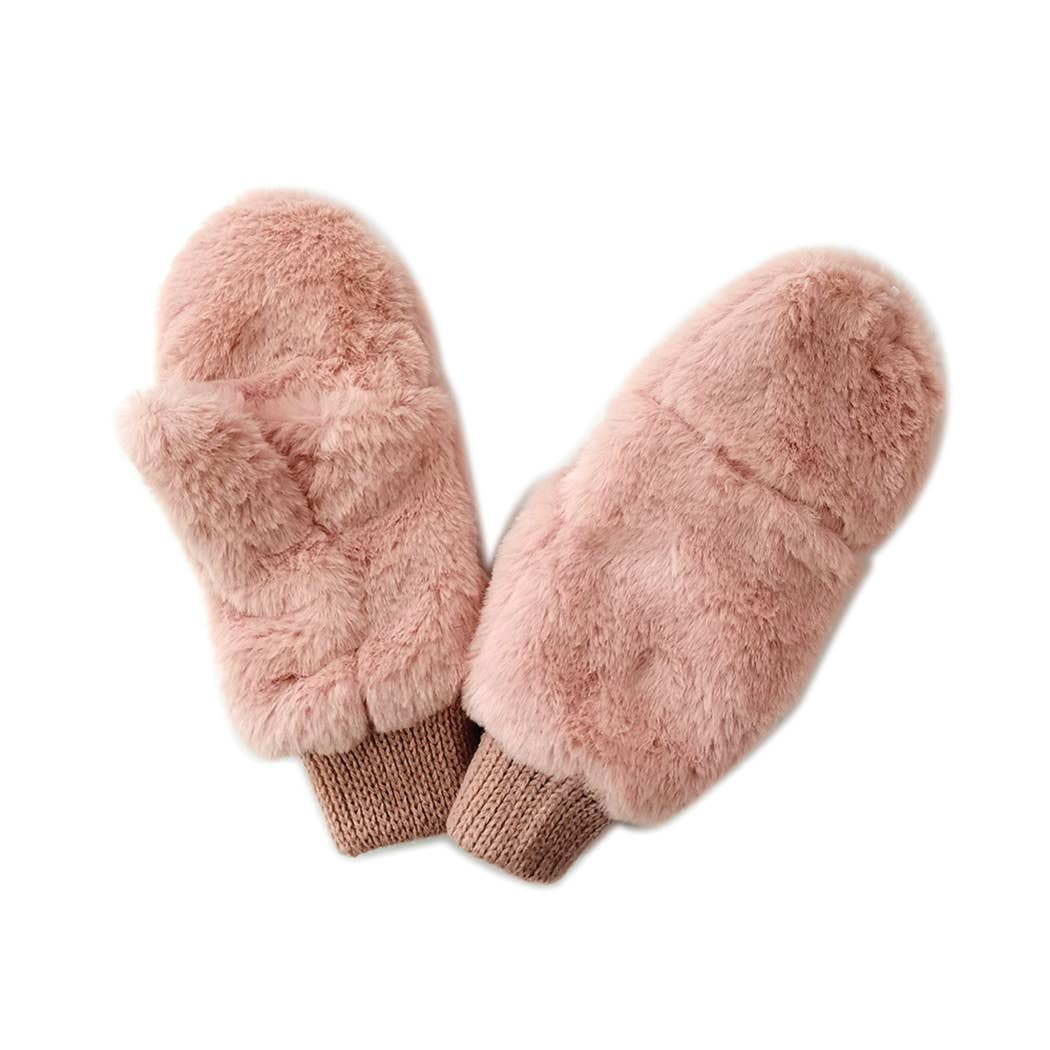Fashion City - Wholesale Mittens - Women's - Solid Faux Fur Mittens10