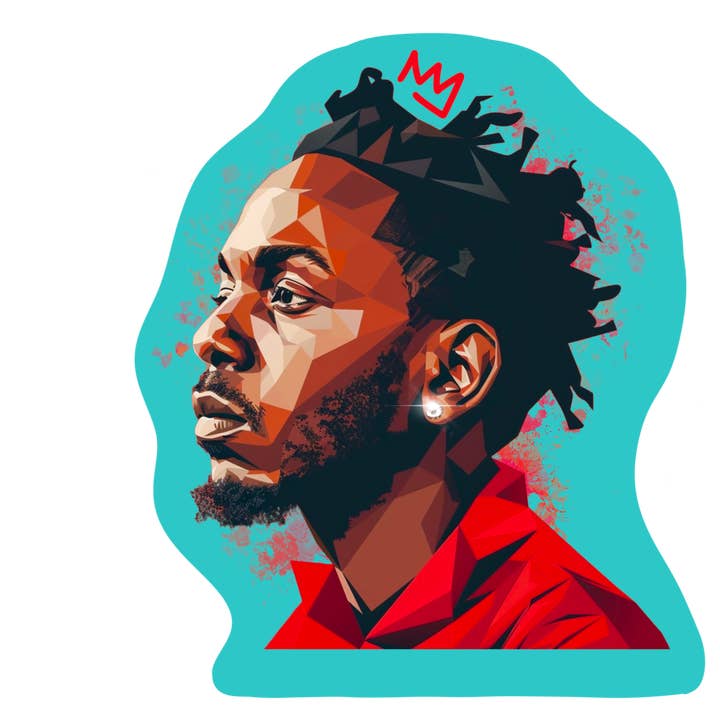 Autocollant en vinyle mignon de Kendrick Lamar pour les fans pour la vente par Cocollama Design
