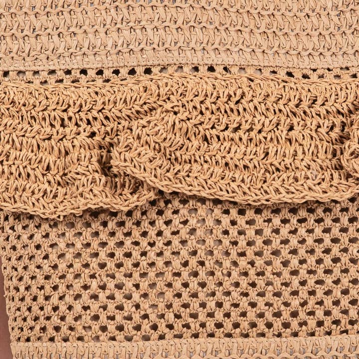 MiMi Wholesale - Wholesale Tote Bag - Women's - MB0272 Ruffle Detail Crochet Straw Tote Bag6