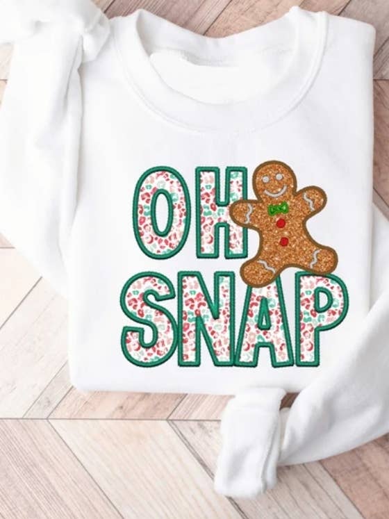 Tiny trendz teez – wholesale Sweatshirt - Kids – Oh snap gingerbread man kids sweatshirt