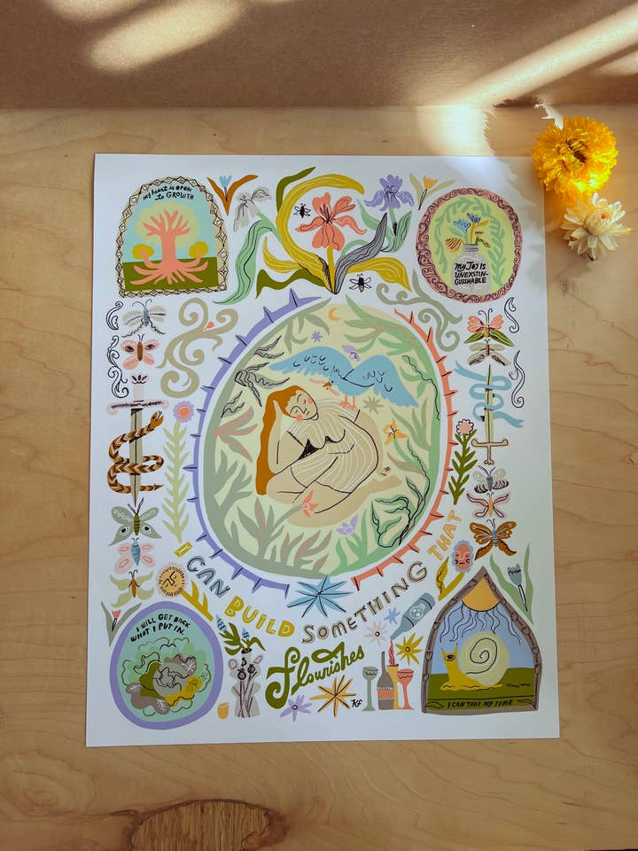 "Flourish" Kunsttryk for engroshandel hos Karli Fairbanks