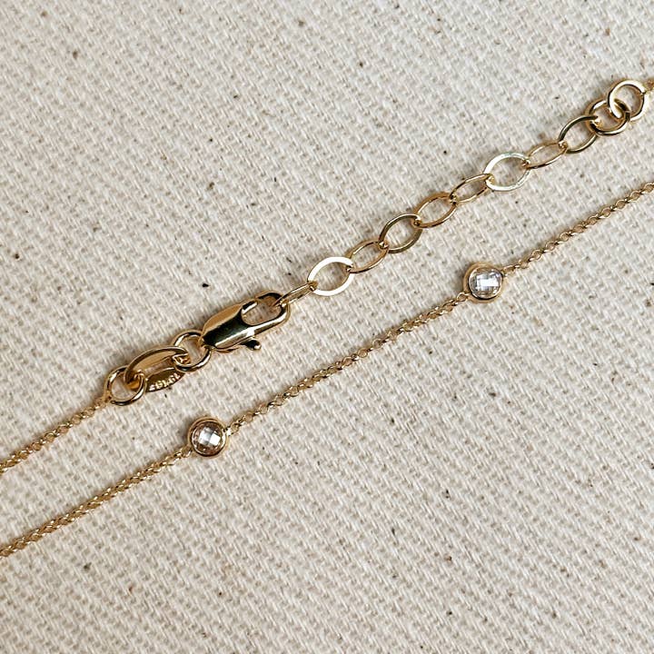 GoldFi - Vente Collier maille et chaîne - Collier en plaqué or 18 carats avec sertissage CZ4