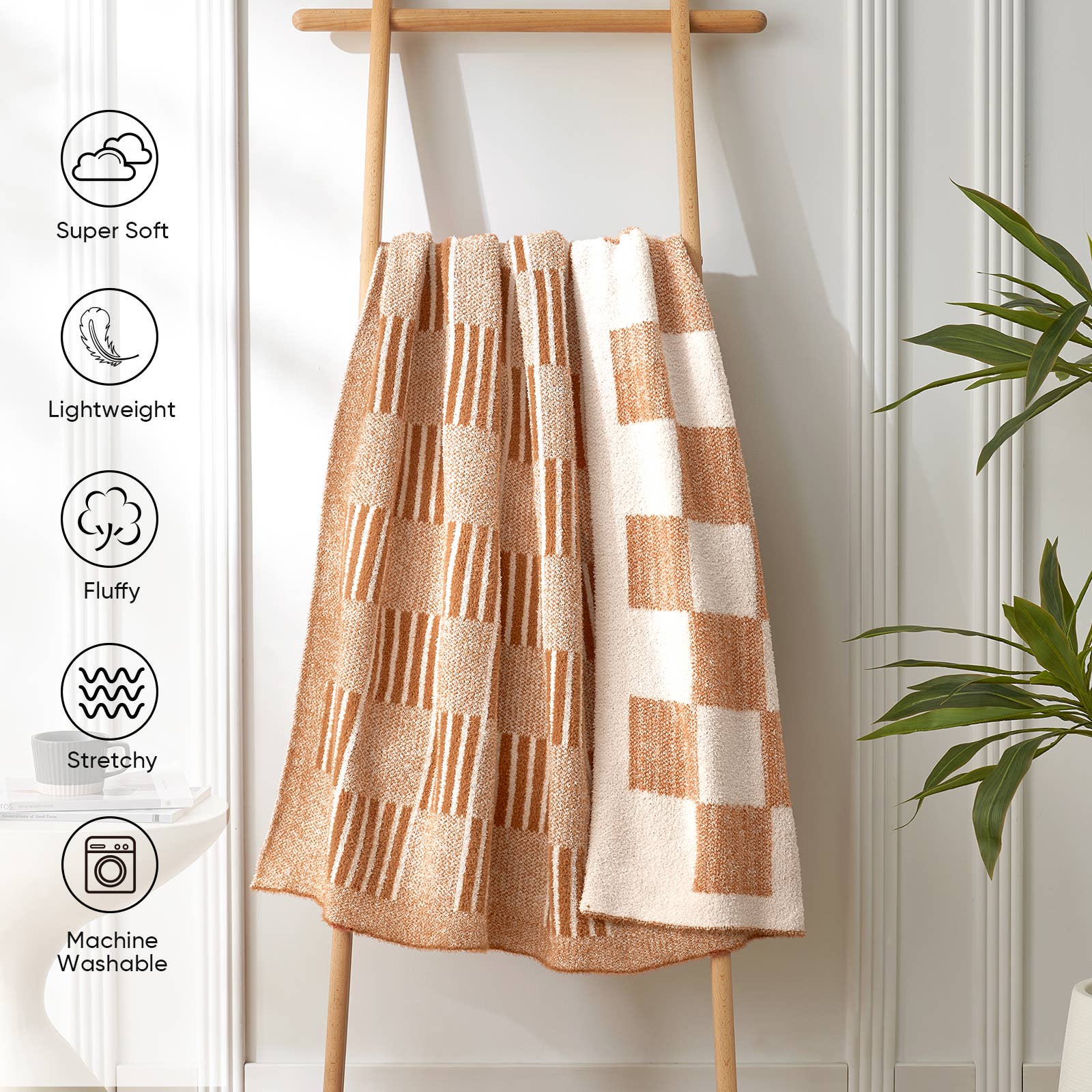 DreamValley - Wholesale Throw Blanket - SS Striped Checkered Throw Blanket 50x60 inches3