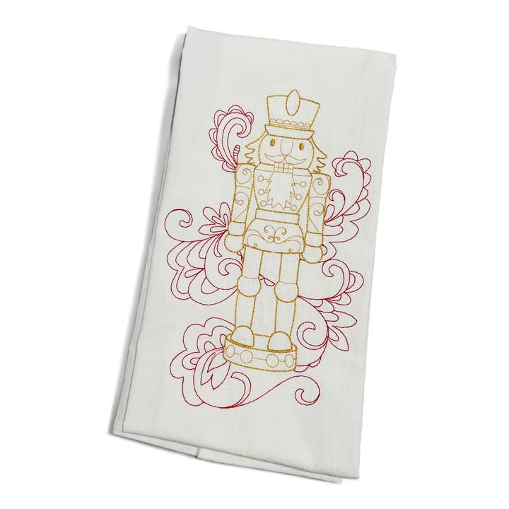 Towel - Nutcracker on Red Swirl for wholesale by Vibrantly Blue