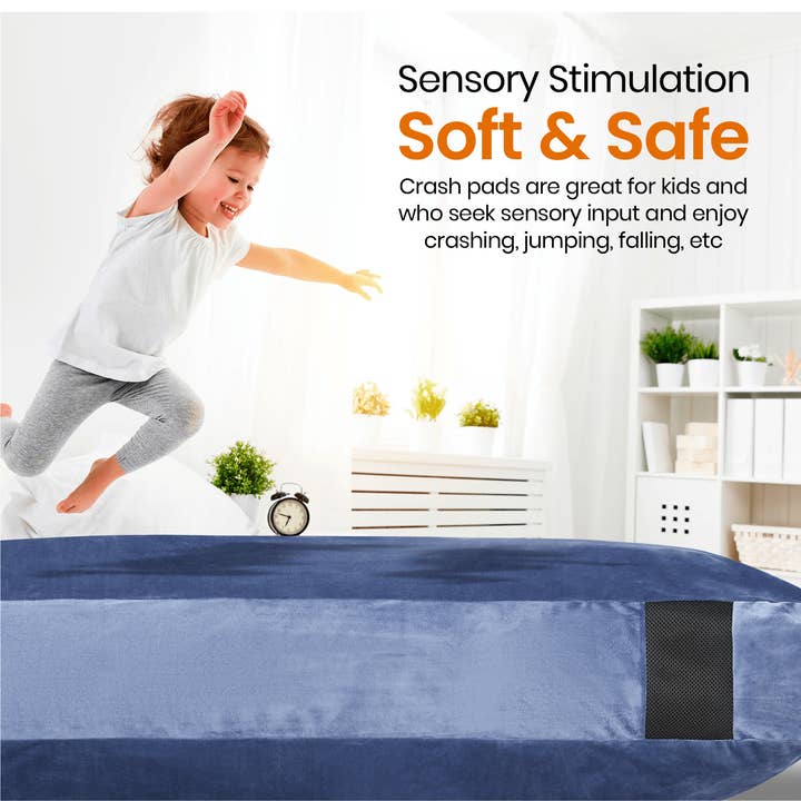 Cheer Collection - Wholesale Floor Pillow - Cheer Collection Sensory Crash Pad Filled with Foam Blocks, Soft Foam Mat for Kids and Adults with Washable Cover, Giant Bean Bag with Vent Holes8