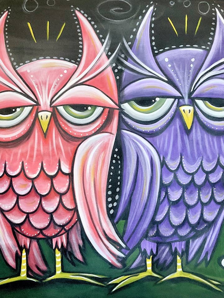 Two Sleepy Owls Canvas Print for wholesale by It's a Henry