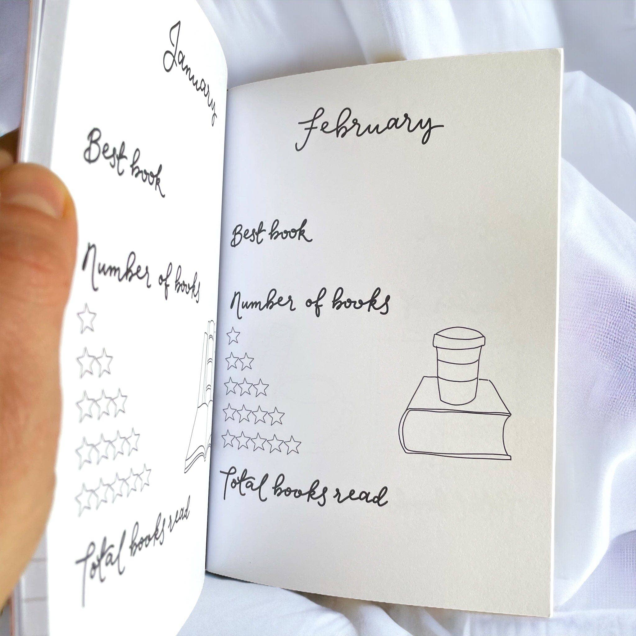 And Hope Designs - Cards, Stickers & Stationery - Vente Journal intime - Journal de lecture rose avec pages pré-remplies, bullet journal pour livres8