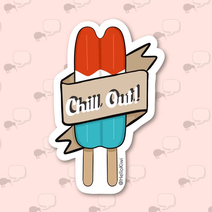 Summer Chill Out Popsicle Durable & Waterproof Sticker for wholesale by Hello Kiwi