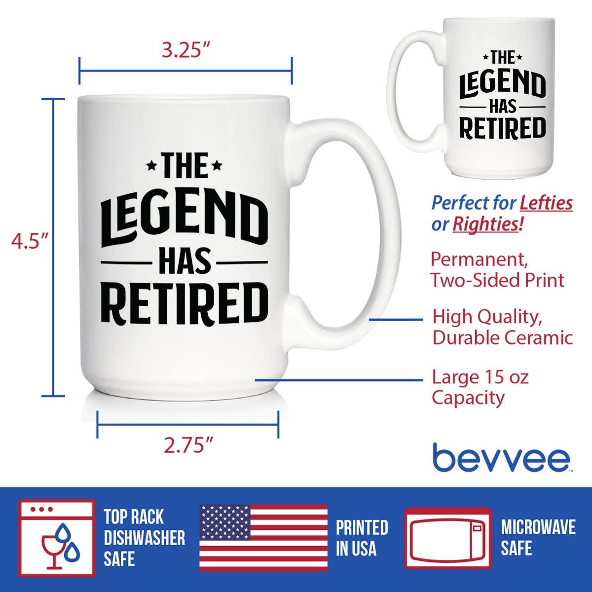 bevvee - Wholesale Coffee Mug - Legend Has Retired Coffee Mug - Retirement Gifts and Decor3