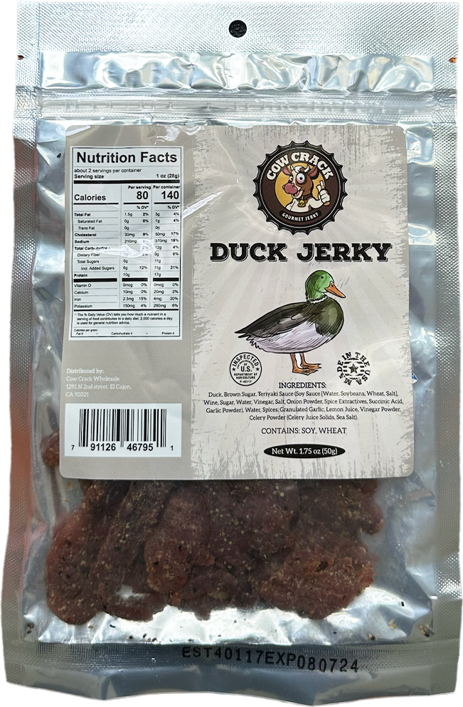 Cow Crack Wholesale - Wholesale Jerky - Cow Crack Duck Jerky 1.75 oz1