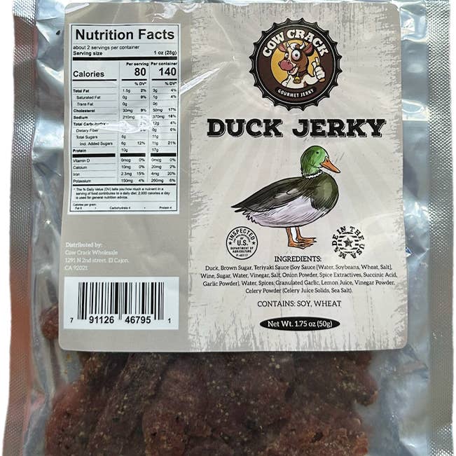 Cow Crack Wholesale - Wholesale Jerky - Cow Crack Duck Jerky 1.75 oz1