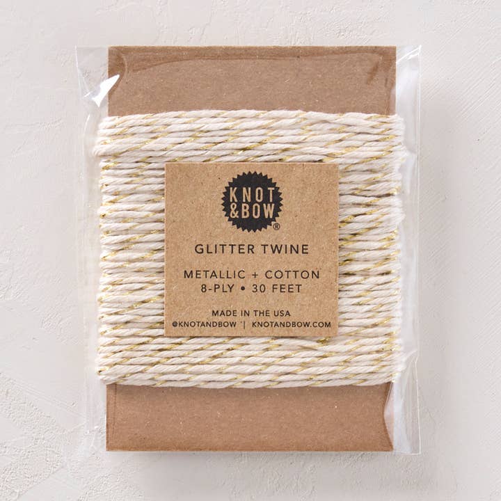 Knot & Bow - Wholesale Twine - Gold Natural Glitter Twine Card0