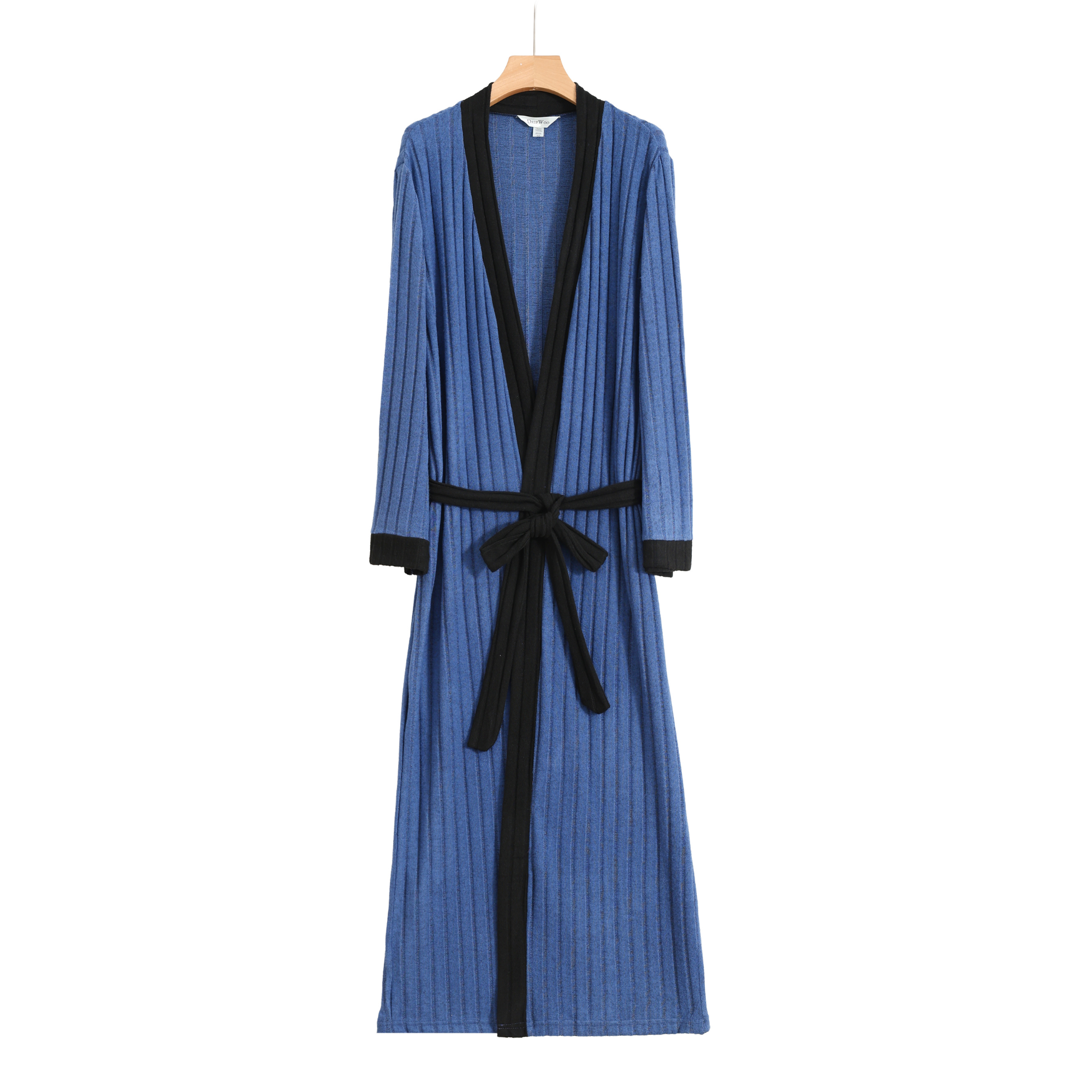 DrifWoo - Wholesale Robe - Women's - Ribbed Knit Lounge Robe with Contrast Trim – Cozy Elegance1