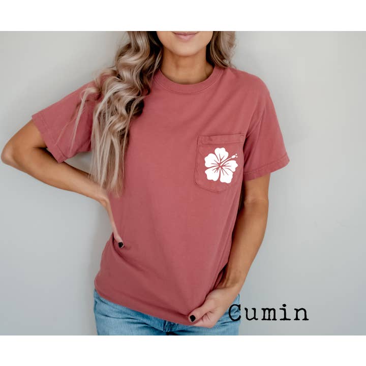 Comfort Colors, Hibiscus Shirt, Hawaiian Flower Shirt for wholesale by Custom T Story