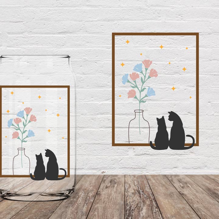 Chats sous les étoiles 4" UV DTF pour la vente par Anthroverse