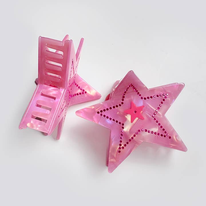 Haarklauw met roze ster voor wholesale door Have A Nice Day