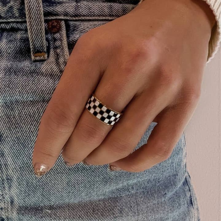 BELJOY - Wholesale Band/gestapelde ring - Rellery Ruitjesring | Kies je kleur7