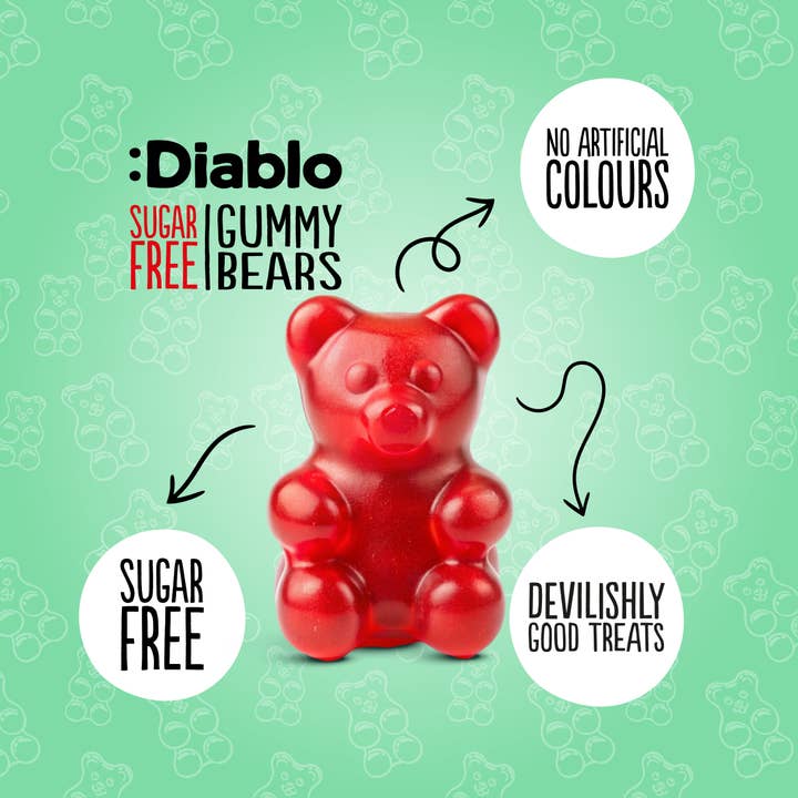 Diablo Sugar Free - Wholesale Gummy - :Diablo Gummy Bears Sweets 75g