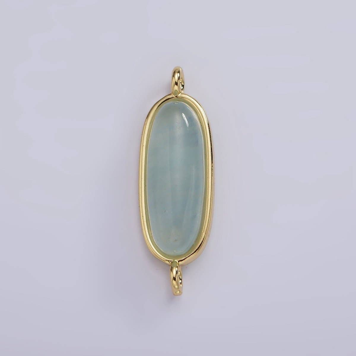Aim Eternal - Wholesale Individual Charm/Pendant - 14K Gold Filled 24mm Natural Gemstone Oblong Bezel Connector | G229 - G2374