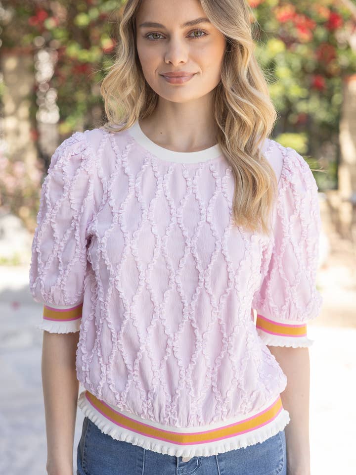 35616 Randigt Elastiskt Band Diamantstrukturerad Topp för wholesale av VOY