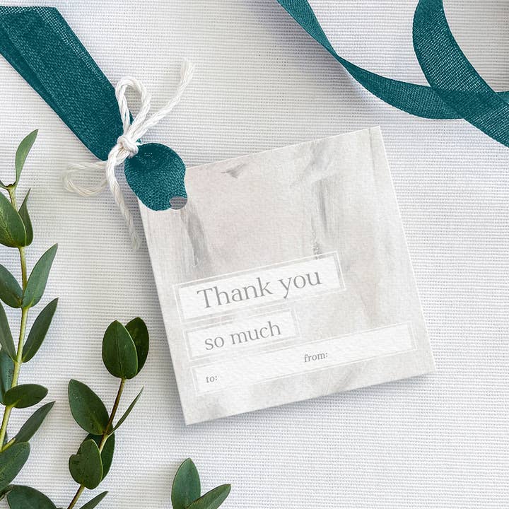 Grazie mille - Set di etichette quadrate in acrilico da appendere per la vendita all'ingrosso da parte di Crafty Paper Co.