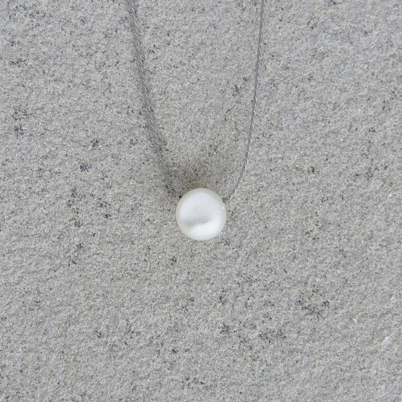 Rope and Leather - Wholesale Pendant/Charm Necklace - Silk and Pearl Necklace - Gray1