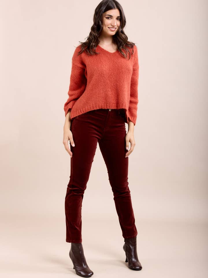 Toxik3 pantalon slim push-up stretch en velours milleraies for wholesale by Toxik3