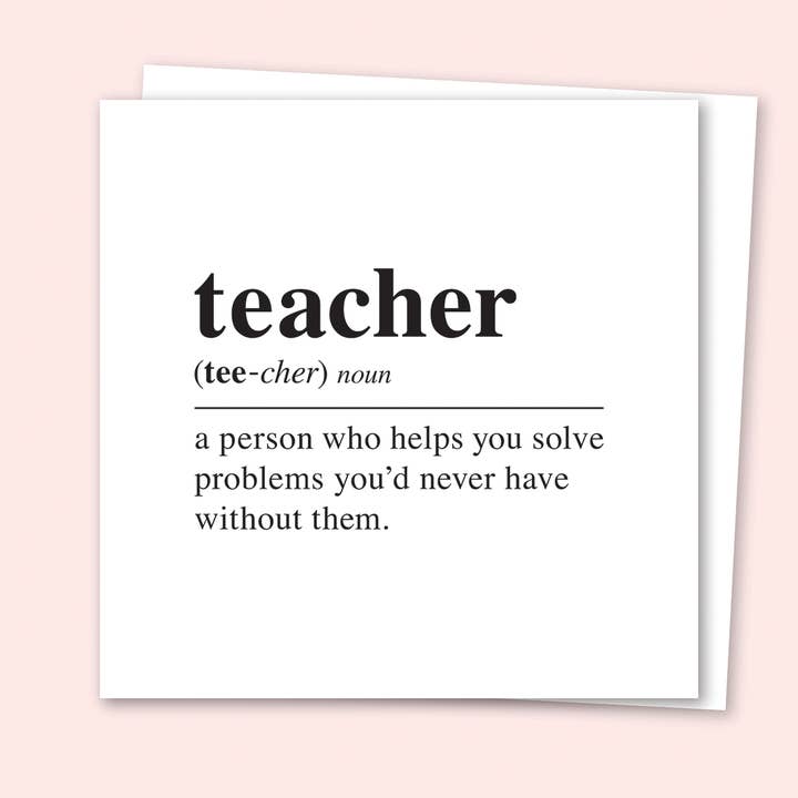Teacher: Dictionary Definition Greetings Card for wholesale by Pom Pom Store