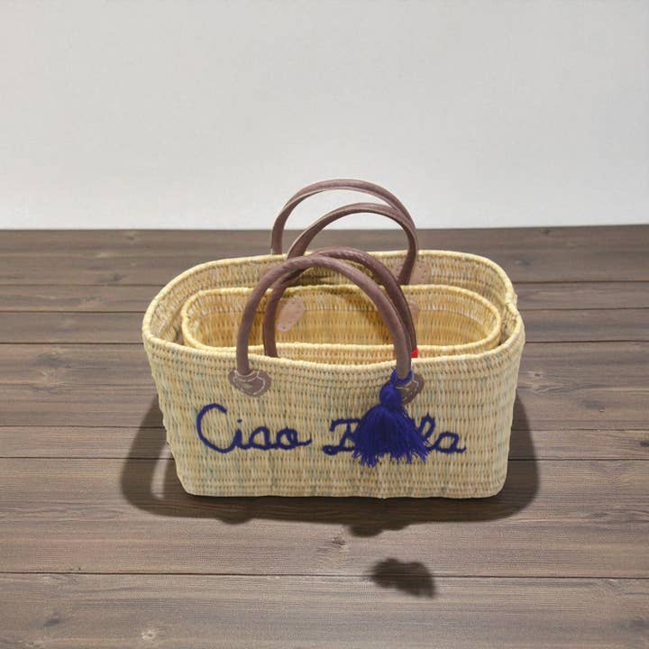 MOROHANDS - Wholesale Beach Bag - Personalized Double Embroidered Name, Custom Weave Handbag9