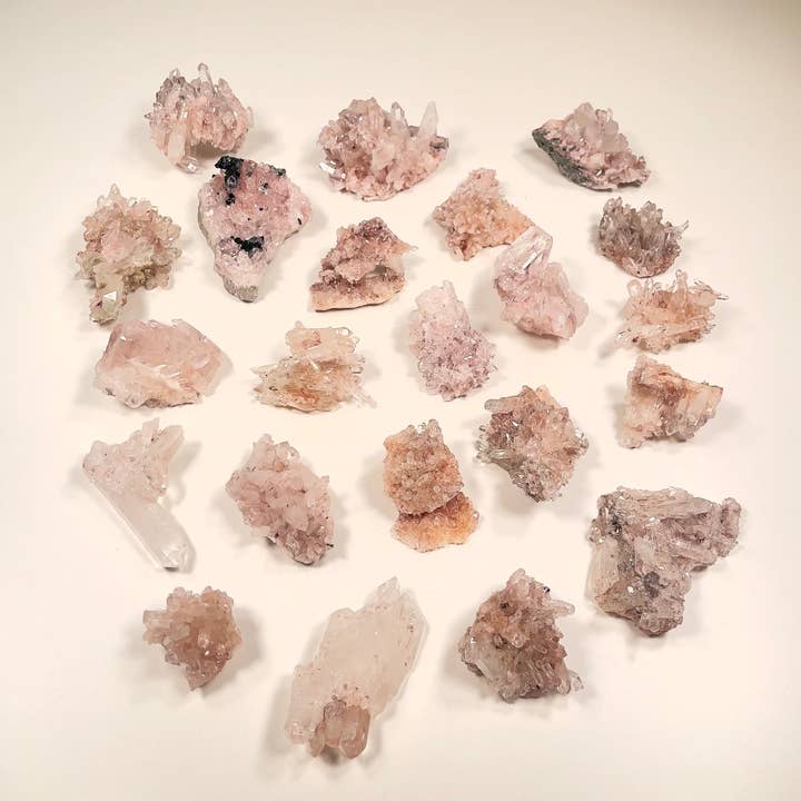 Roze Lemurische Kwartsclusters klein formaat (Partij: P-922) voor wholesale door Lemurian Quartz
