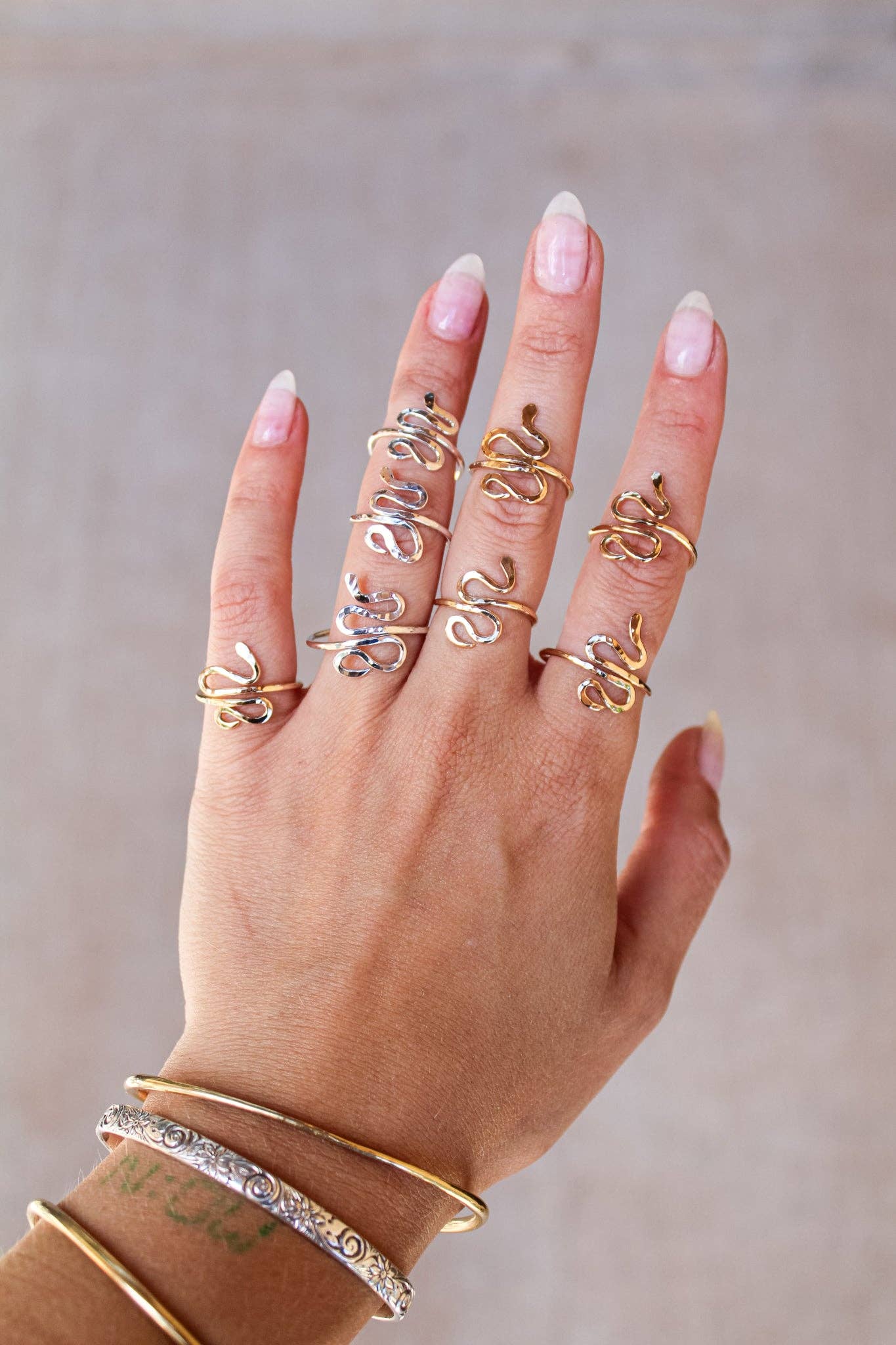 Dazed and Topazed - Wholesale Cocktail/Statement Ring - Serpent Adjustable Rings5