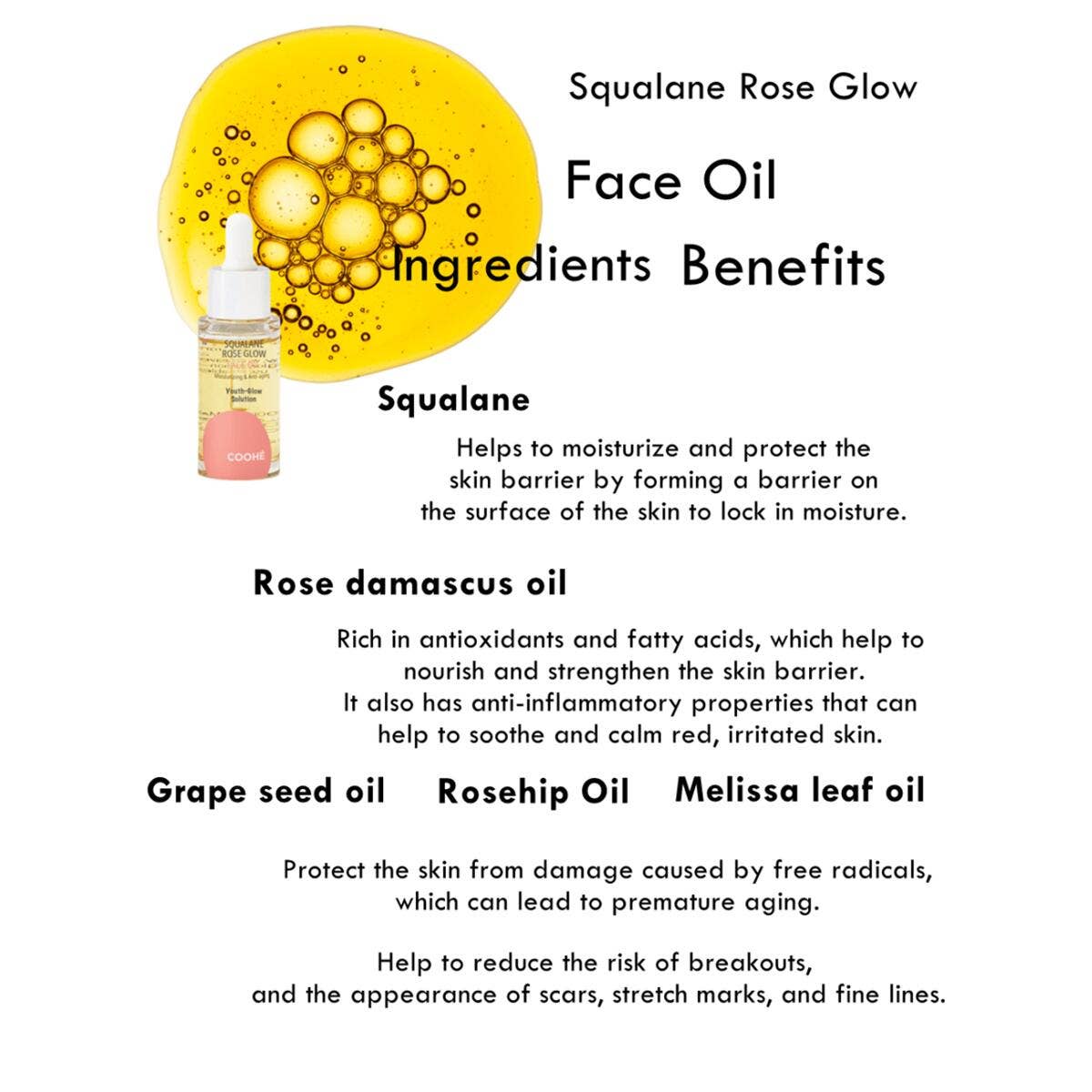COOHE – wholesale Facial oil – Squalane Rose Glow Face Oil6