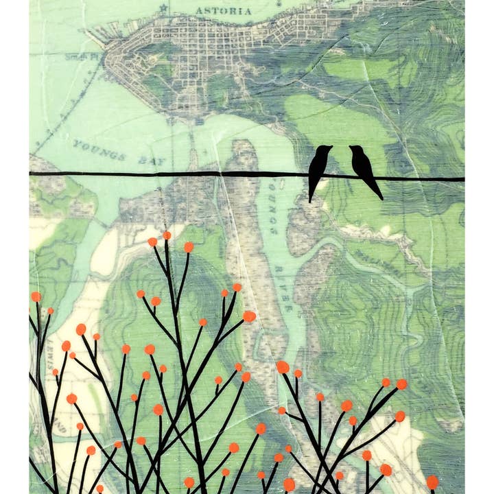 Rachel Austin - Wholesale Everyday Greeting Card - Astoria: Map Art Card1