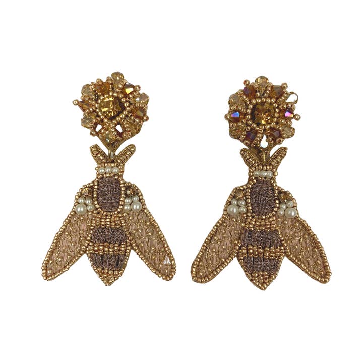 Neutral Moth Earrings for wholesale by Allie Beads