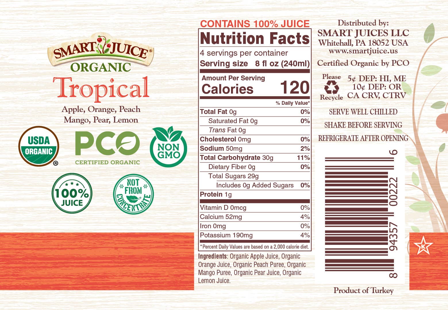 Smart Juice - Wholesale Fruit Juice - Organic Tropical Juice Blend3