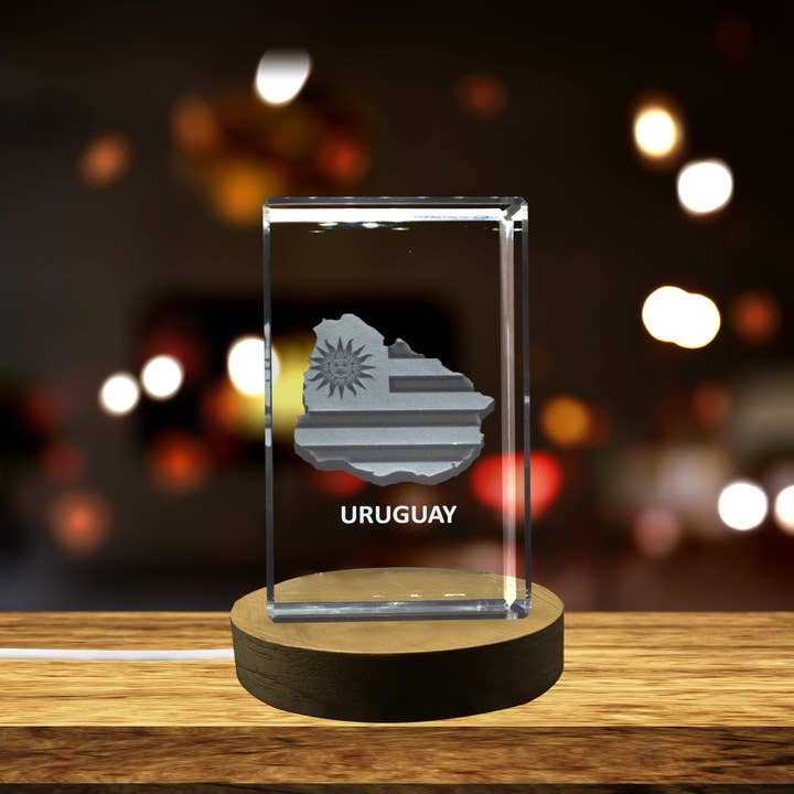 Uruguay 3D Engraved Crystal Keepsake/Gift/Decor/Collectible for wholesale by AB Crystal Collection