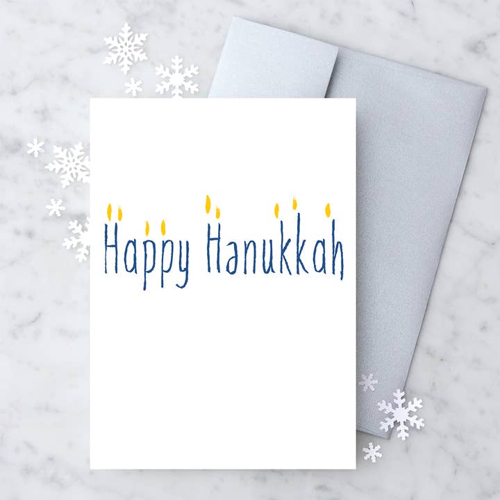 Hanukkah Candles - Tarjeta de felicitación (8 unidades) para venta al por mayor de Design With Heart