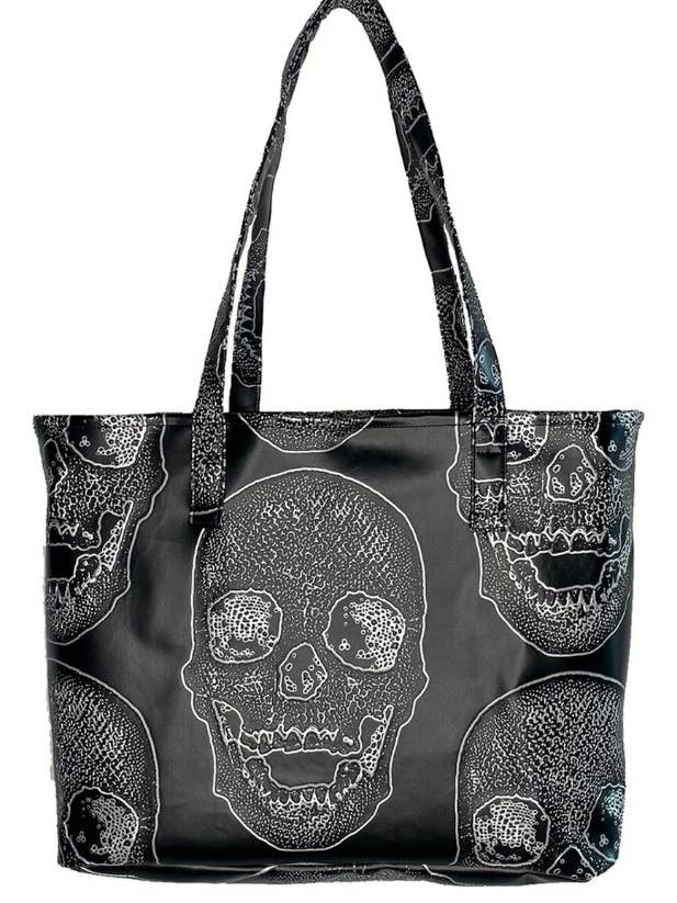 Sac Fourre-tout Noir Crâne pour la vente par Stacy Kessler Accessories