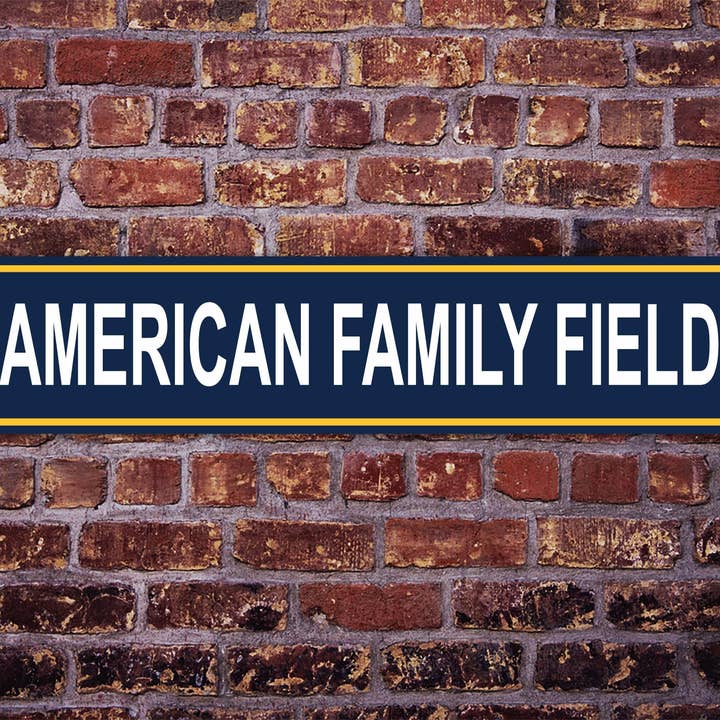 American Family Field Street Sign Milwaukee Cervejeiros Estádio Miller Park Baseball Road por atacado de Game Time Prints