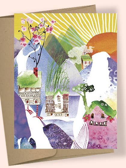 LOVELAND HOMIES WATERCOLOR GREETING CARD for wholesale by Studio Masha D'yans