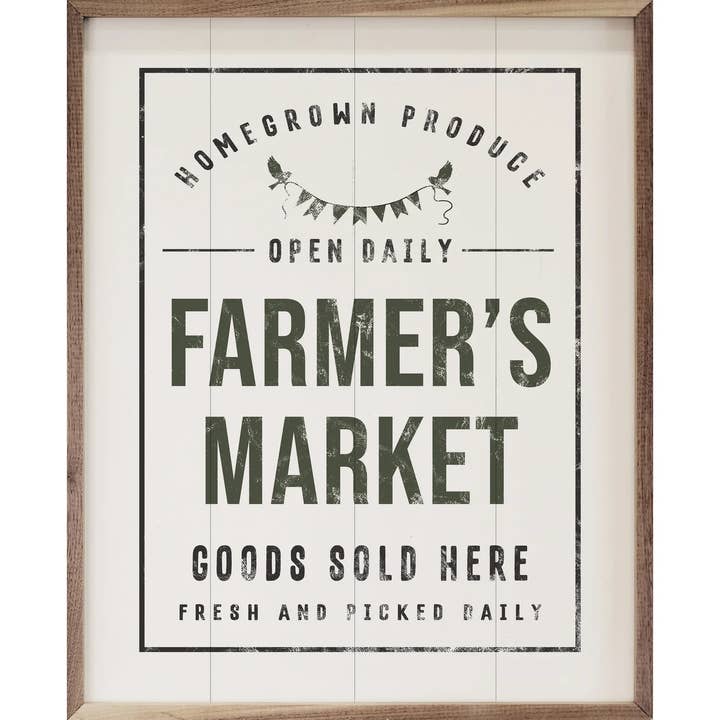 Farmer's Market Good Sold Here White for wholesale by Kendrick Home