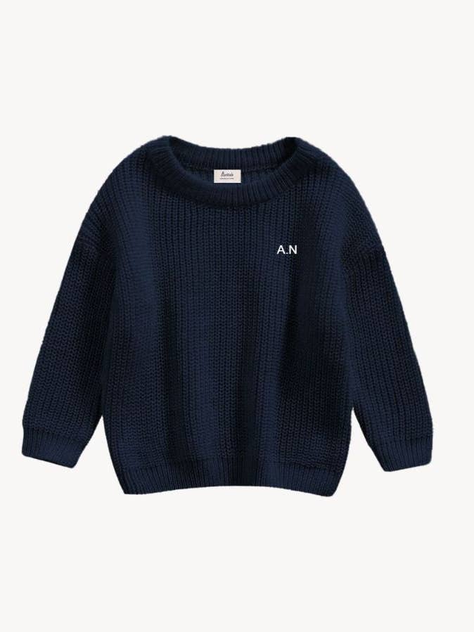 BABY'S & KINDEREN - MARINEBLAUWE JERSEY | MINIMALISTISCH BORDUURSEL voor wholesale door Anitials