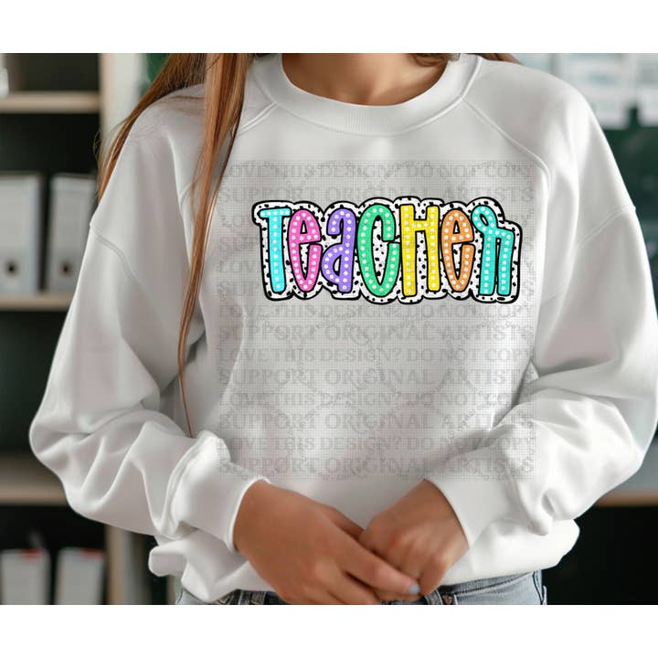5614 - Teacher dot *DTF for wholesale by It's Transfer Time