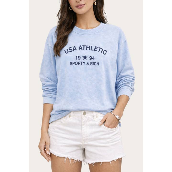 USA ATHLETIC TYPOGRAPHY MINERAL WASH SWEATSHIRT for wholesale by STARCHIS