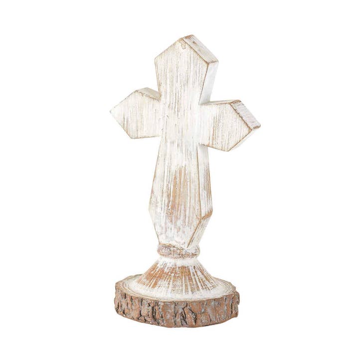 Dicksons - Wholesale Decorative Tabletop Object - Crs Ttop Antique White Cross Rsn 6"H1