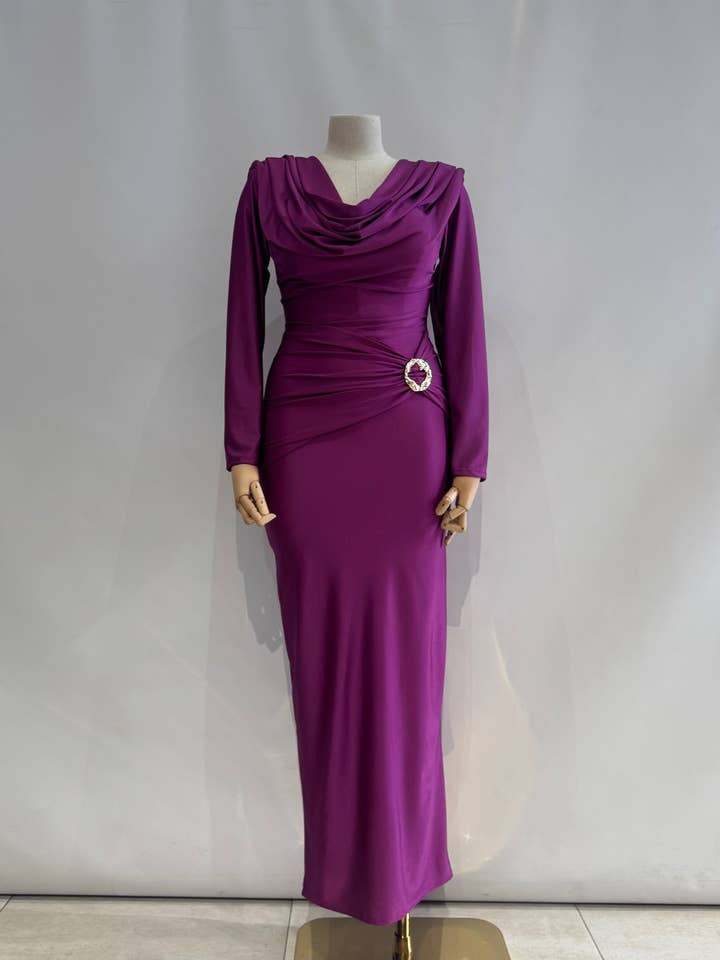 Long dress buckle 25349 for wholesale by Invitadissimas