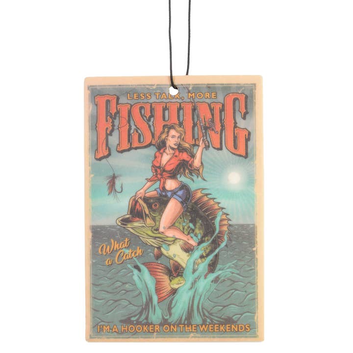 Fresh Fresheners - Wholesale Car Freshener - Unisex - Vintage Fishing Air Freshener Pack of 12