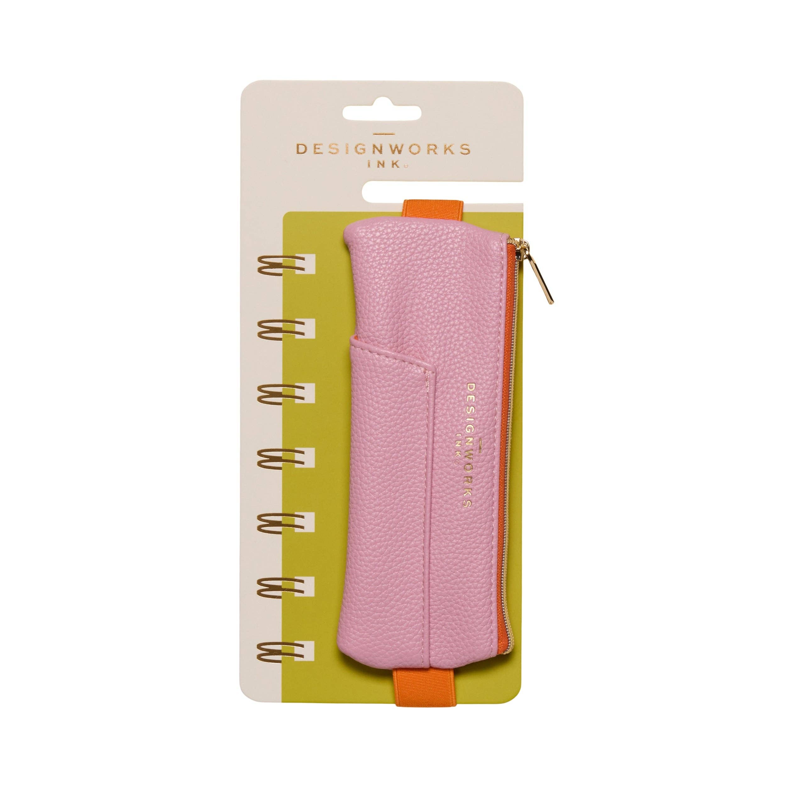 Designworks Collective – wholesale Pencil case/pouch – Designworks Ink Pen Pouch - Pink + Orange1