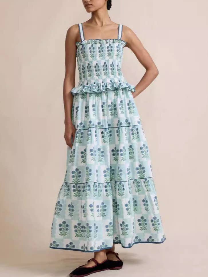 Rosa Clothing - Wholesale Dress - Women's - Wavy Floral Luscious Slip Puffy Dress1