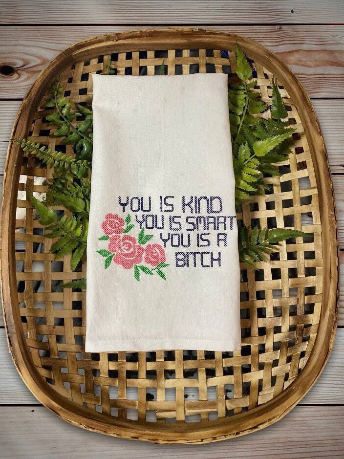 Mature, Pink Embroidered You Is Kind, Funny Decorative Towel For Kitchen, Best Friend Birthday Gift, Bar Cart Accessory Towel for wholesale by Linkster Love